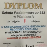 Dyplom za zajęcie I miejsca